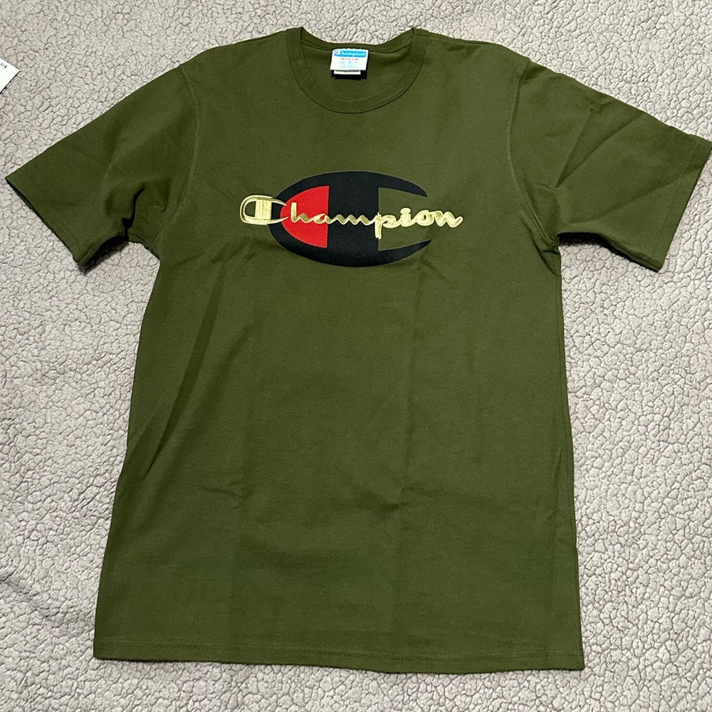 Champion Green Short Sleeve Tee with Graphic